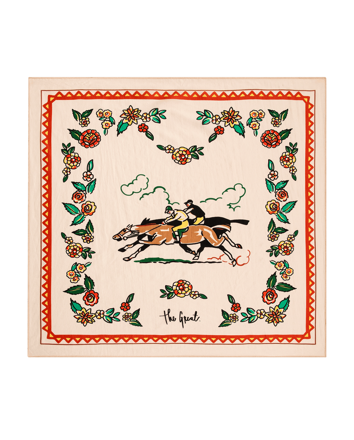 The Derby Silk Bandana. -- Cream