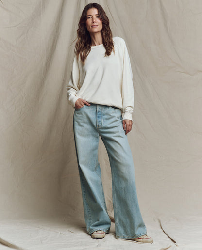 The College Sweatshirt. Solid -- Washed White