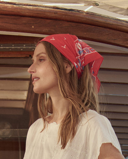The Sailboat Bandana. -- Red