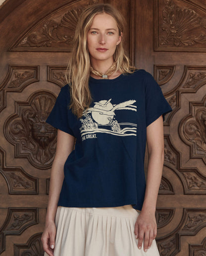 The Boxy Crew w/ Everglade Graphic. -- True Navy