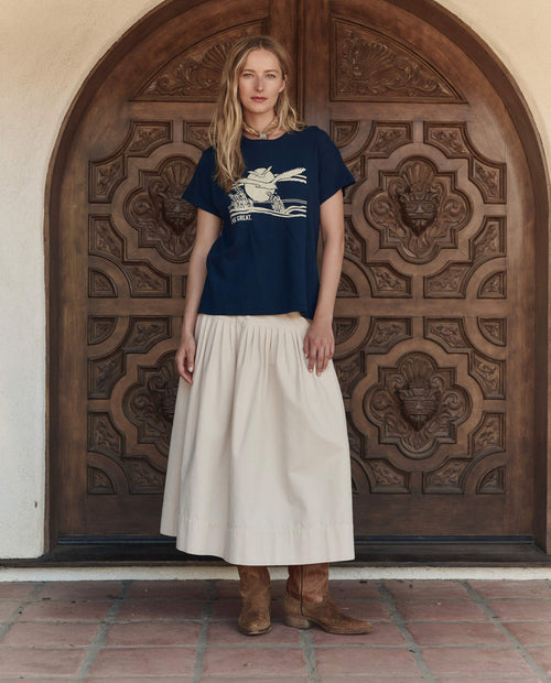 The Boxy Crew w/ Everglade Graphic. -- True Navy