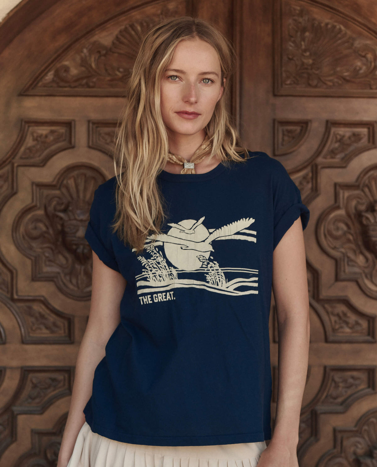 The Boxy Crew w/ Everglade Graphic. -- True Navy