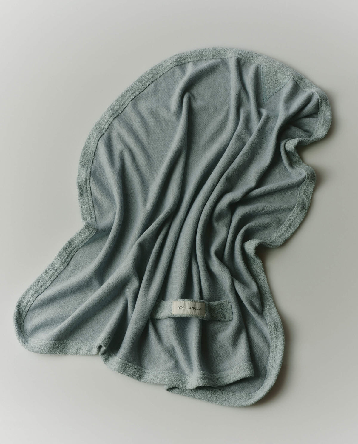 RŌZ + The GREAT The Sweatshirt Hair Towel. -- Seaglass