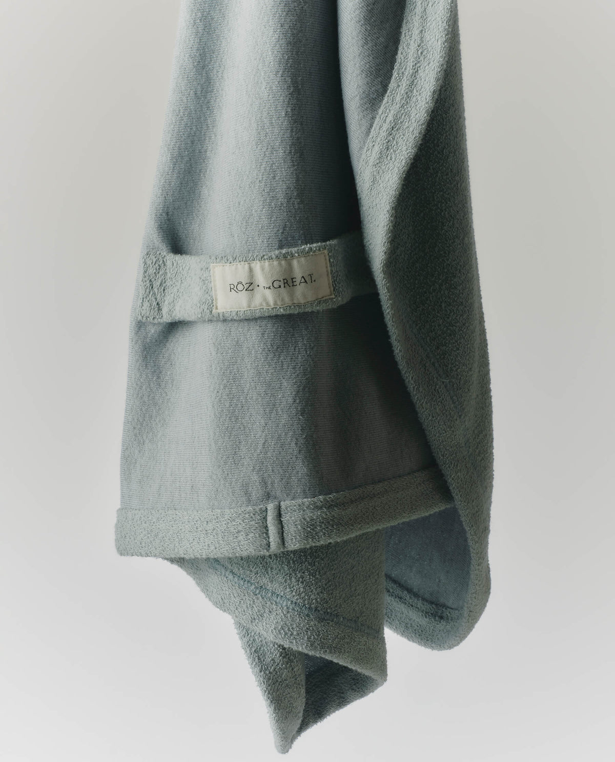 RŌZ + The GREAT The Sweatshirt Hair Towel. -- Seaglass