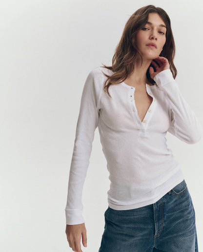 The Baby Rib Henley. -- True White