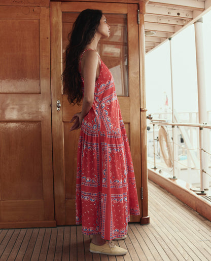 The Drop Waist Dress. -- Red Sailboat Bandana