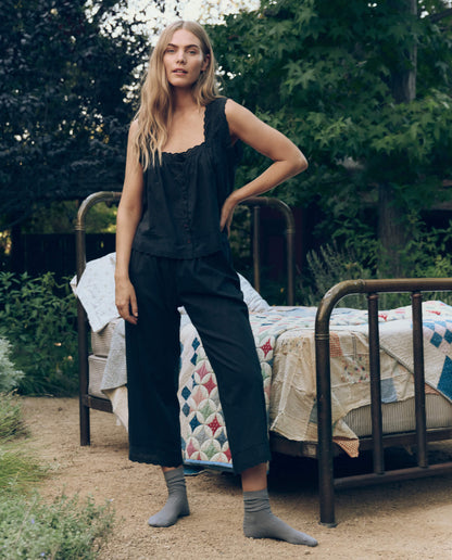 The Eyelet Easy Sleep Pant. -- Black