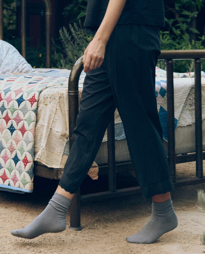 The Eyelet Easy Sleep Pant. -- Black