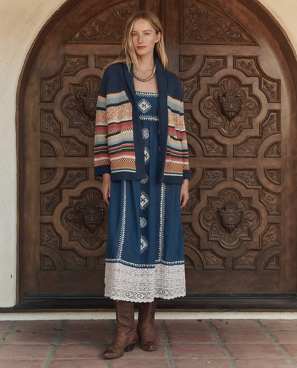 The Mountain Lodge Cardigan. -- Taos Stripe