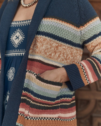 The Mountain Lodge Cardigan. -- Taos Stripe