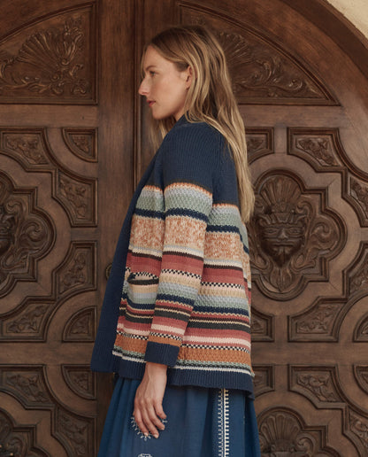 The Mountain Lodge Cardigan. -- Taos Stripe