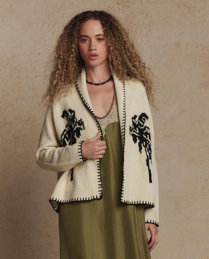 The Palm Lodge Cardigan. -- Cream