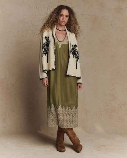 The Palm Lodge Cardigan. -- Cream