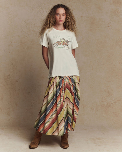 The Boxy Crew w/ Derby Graphic. -- Washed White