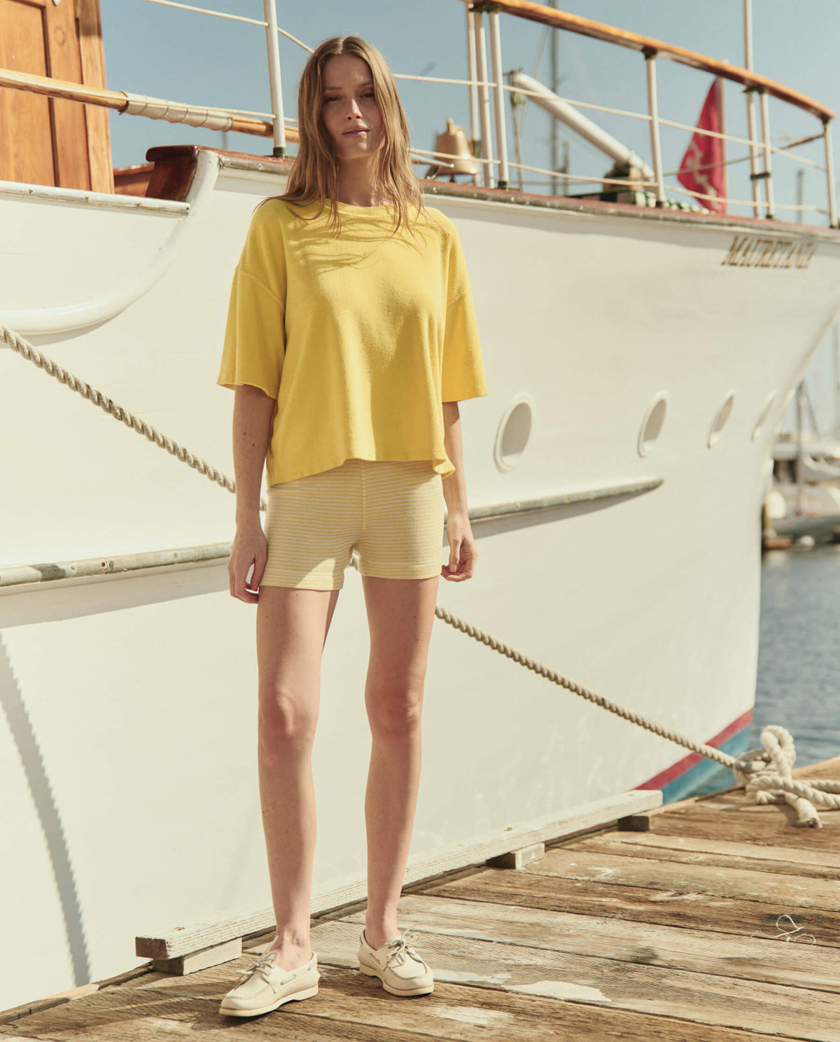 The Relay Short. -- Soft Yellow Stripe
