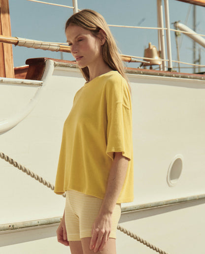 The Relay Short. -- Soft Yellow Stripe