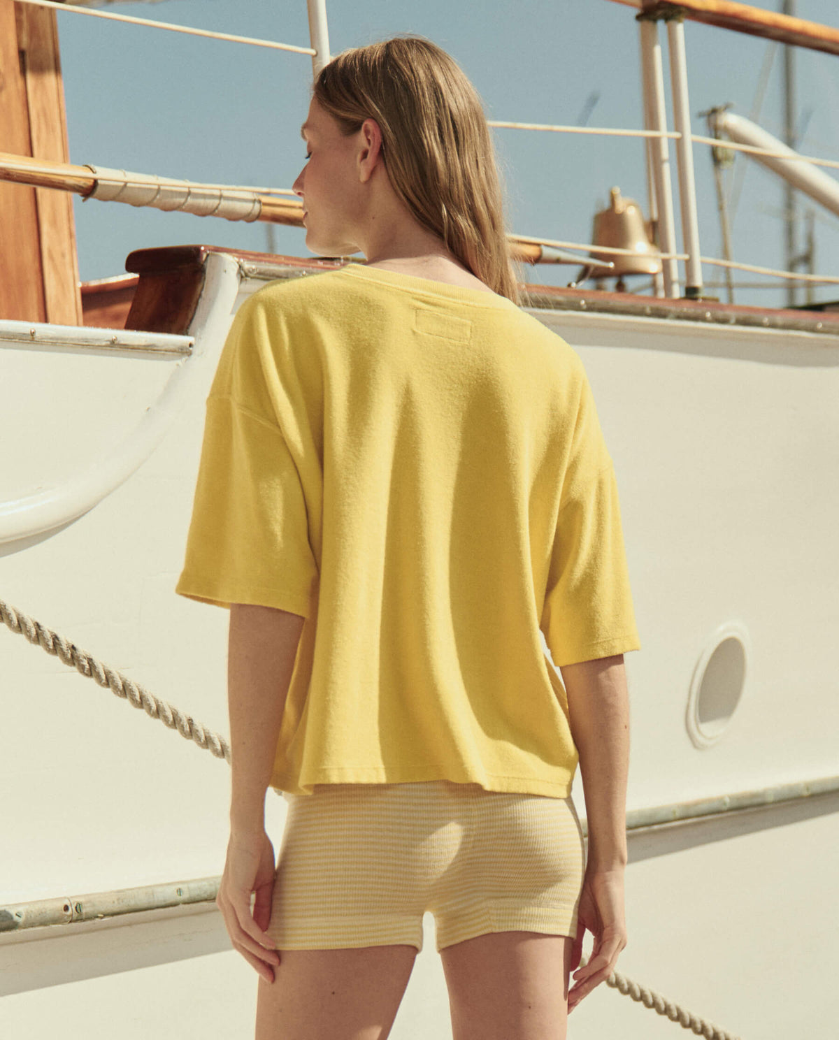 The Relay Short. -- Soft Yellow Stripe