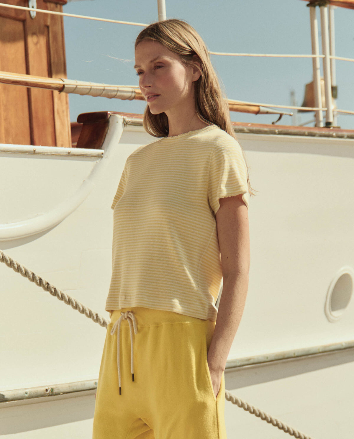 The Little Tee. -- Soft Yellow Stripe