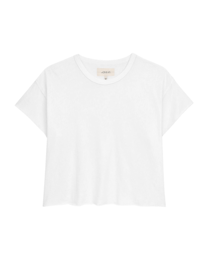 The Crop Tee. Solid -- True White